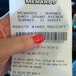 Print Menards Rebate Receipt