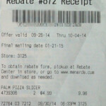 Menards Rebate Reciept