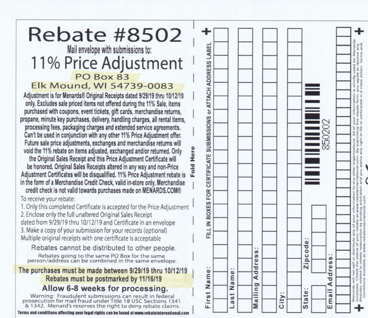 7599 Menards Rebate