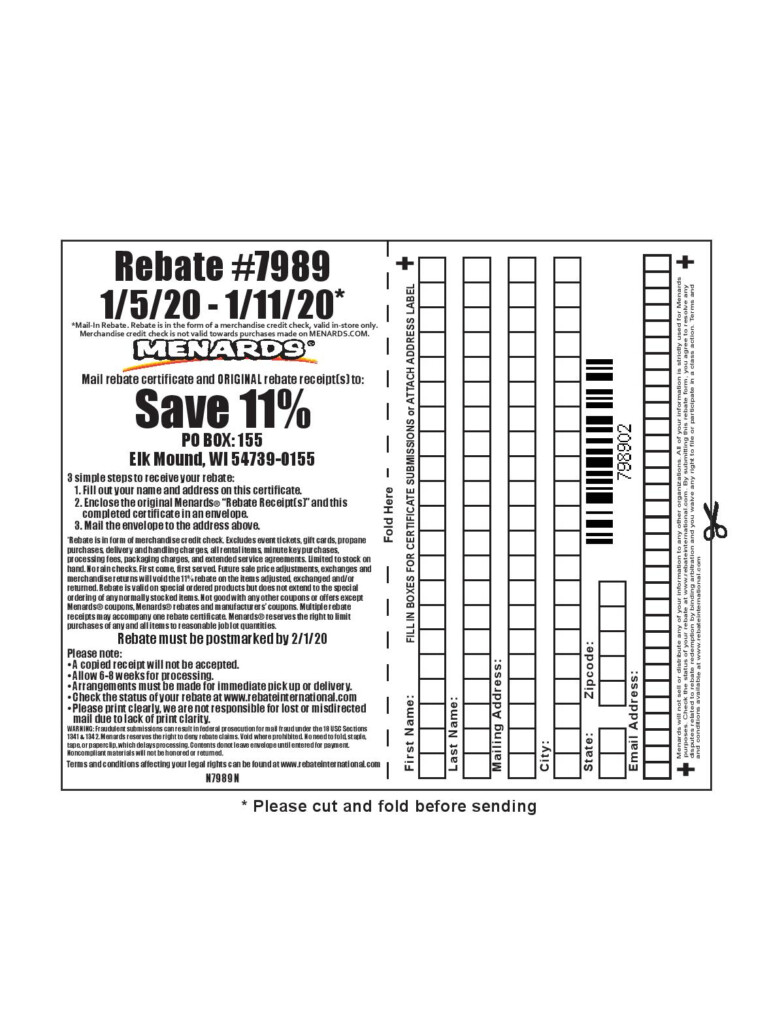 Menards 7989 Rebate