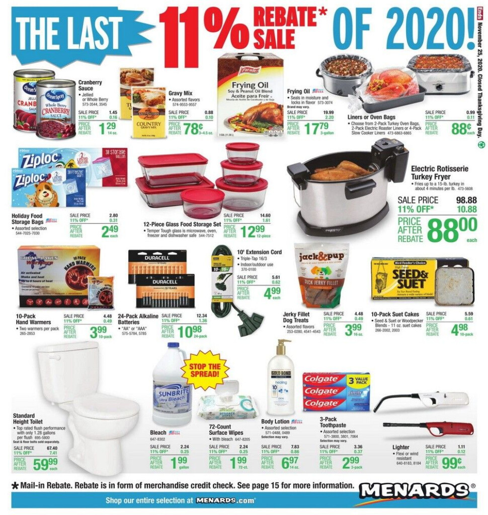 Menards 11 Rebate Previous Week