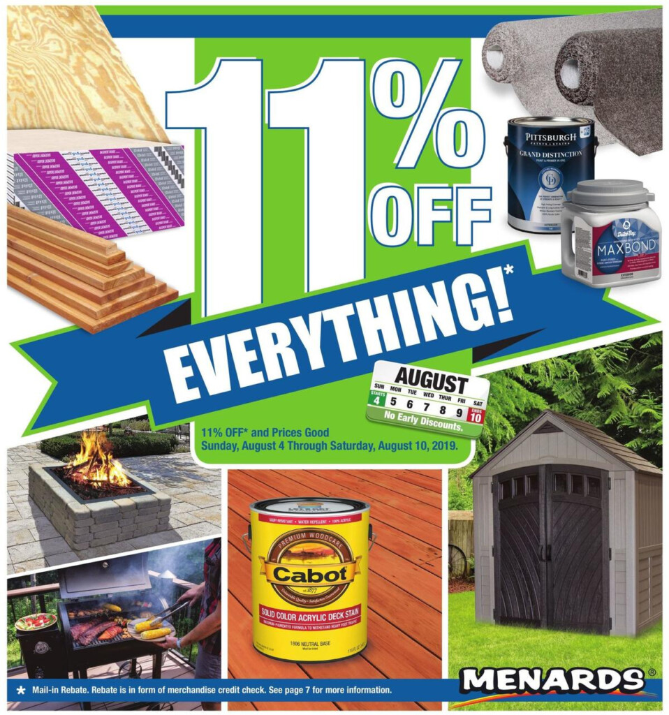 Menards 11 Rebate Sale