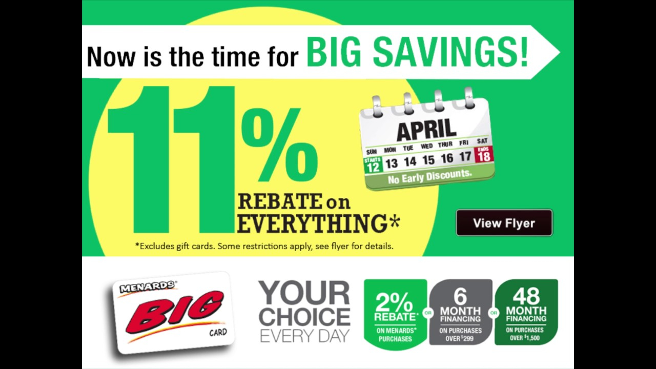 You Tube Menards Rebates