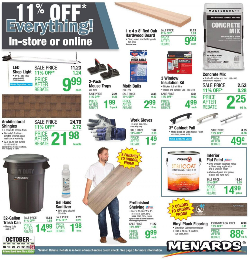 Menards 11 Off Everything Rebate