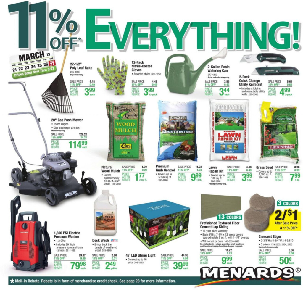 Menards 11 Rebate Sale May 2023