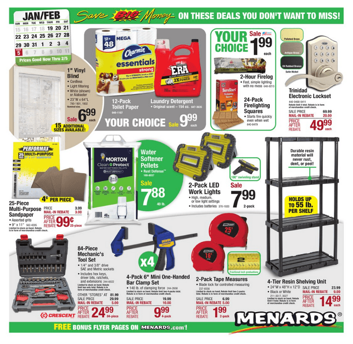 Menards Rebate Dates 2023 February