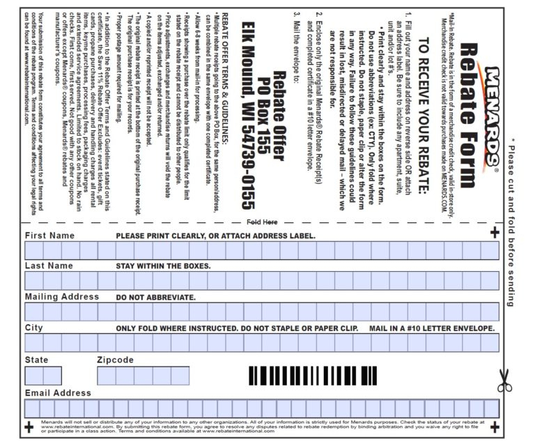 Menards Rebate Offer 155