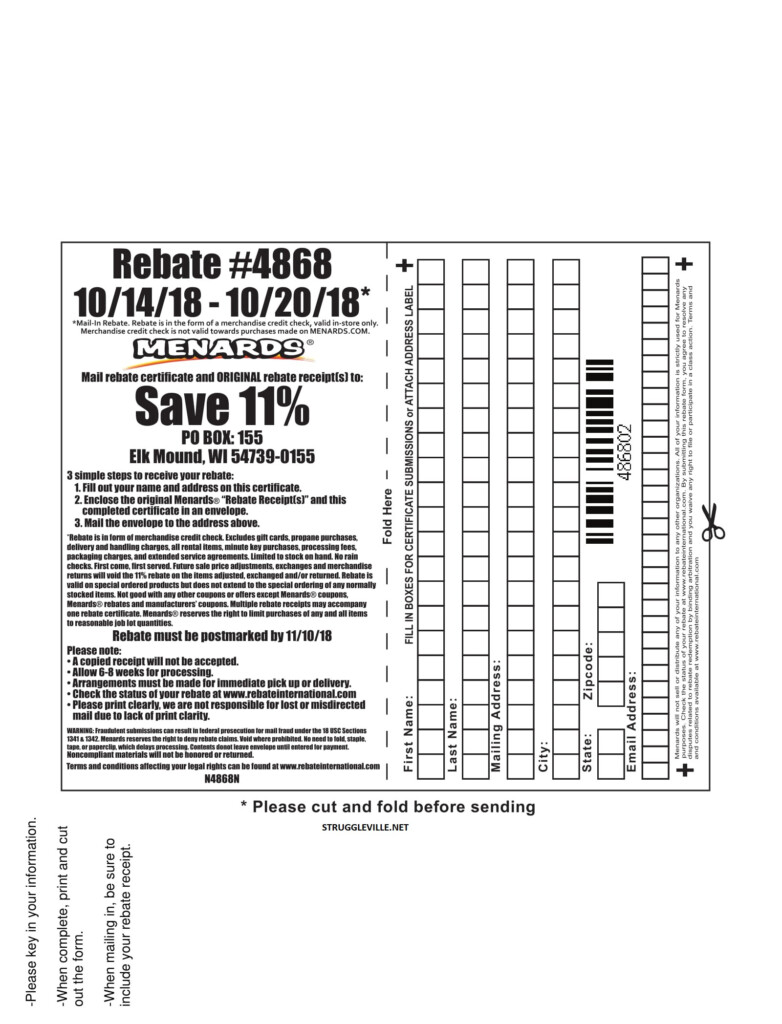 How To Find Out Where My Menards Rebate Is