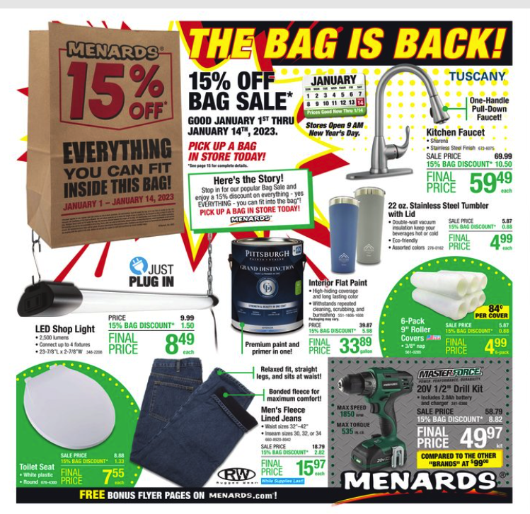 How Often Does Menards Have 15 Rebate 2023